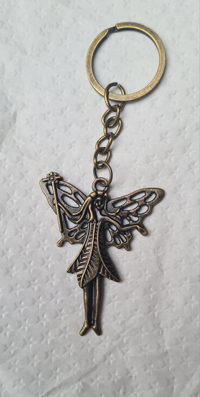 Keyring bag charm Fairy antique bronze