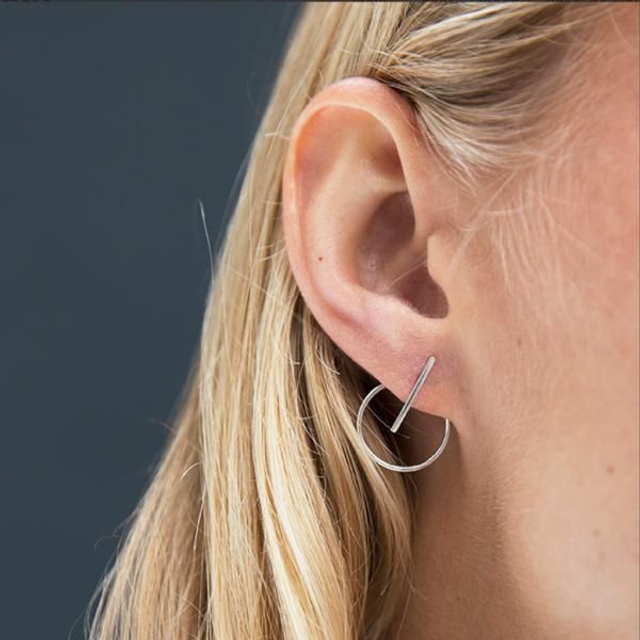 CW Earrings Pluto Stripe, Silver