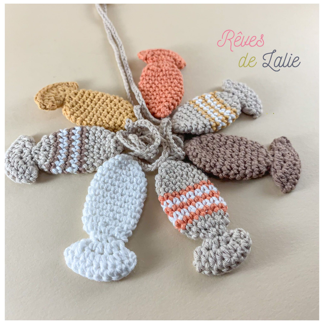 Guirlande de petits poissons (jaune/saumon)