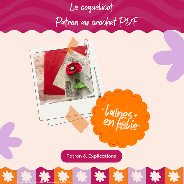 Patron au crochet – Le coquelicot (PDF)