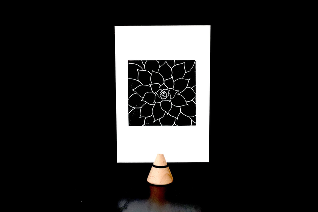 Linogravure A6 d'Echeveria (2 coloris)