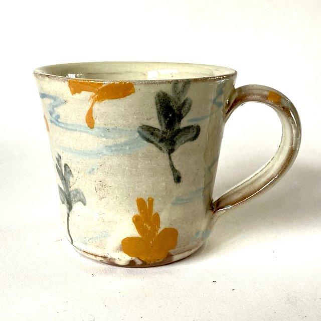 JBS12 Painted Mug Leaves (1) by James Burnett-Stuart,  