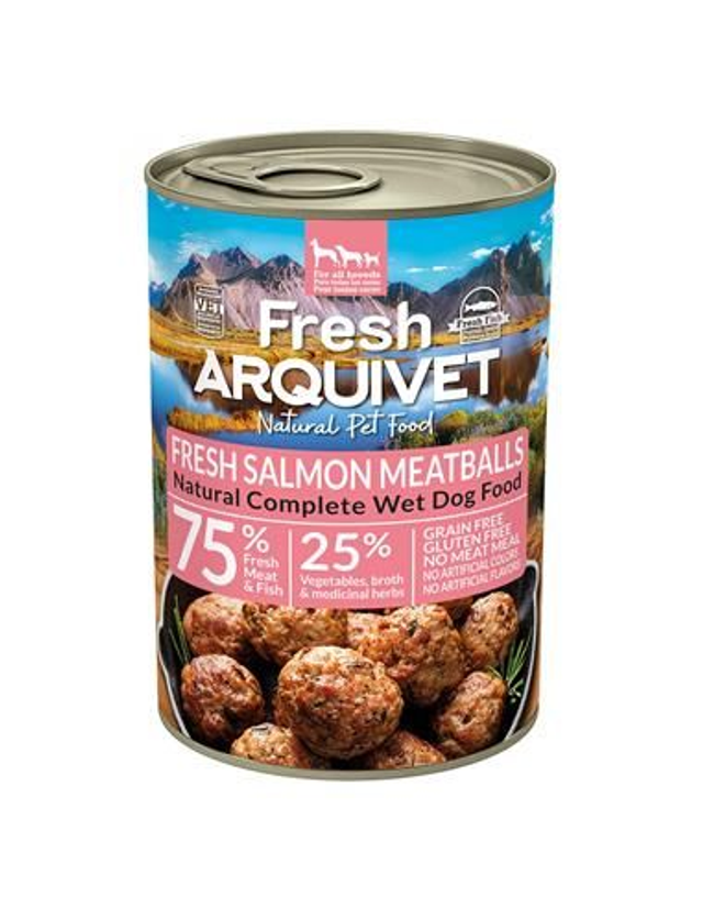 Boulettes de viande au saumon avec de la carotte - 6 boites x 0.400 Kg = 2.400 Kg - Arquivet / ARQ1237