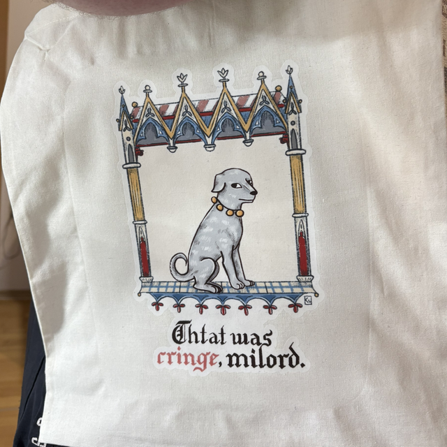 Cringe milord tote bag