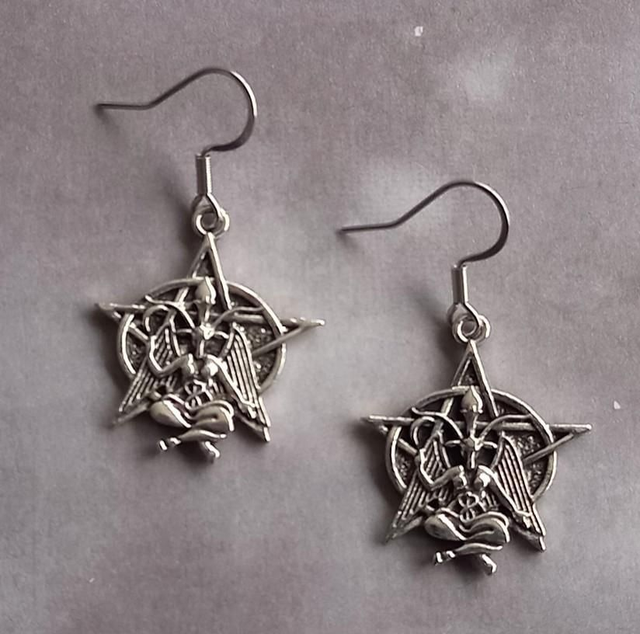 Baphomet Pentagram Earrings 