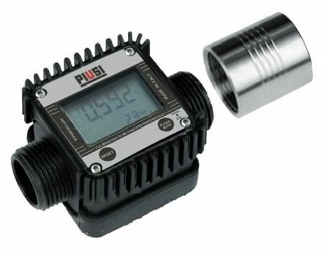 CONTALITRI K24 DIG TURBINA M-Contalitri per fluidi a bassa viscositá con sistema di misura a turbina. Facile da installare, in linea o all'estremitá del tubo di mandata. Adatto per portate fino a 120Lt/min, pressione max 20bar. In-out M-M 1BSP", 