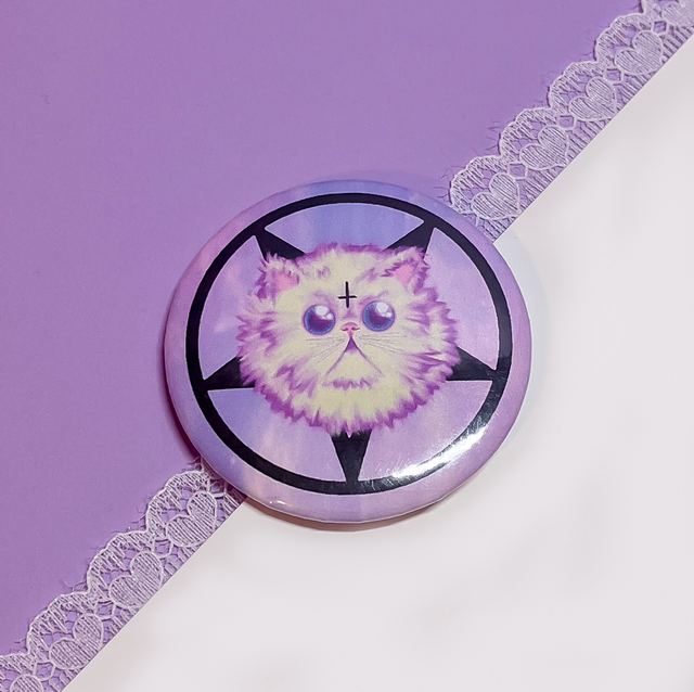 KITTY PENTAGRAM Button