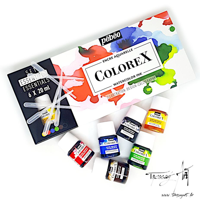 PEBEO - SET 6 FLACONS ENCRE AQUARELLE COLOREX 20mL - PB023
