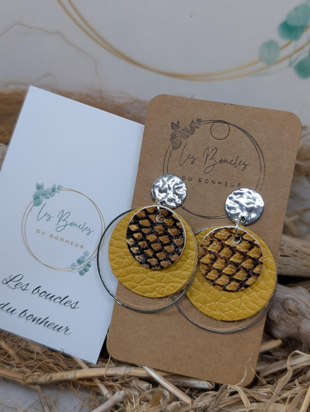 Boucles d&#039;oreilles Moon jaune mo1507