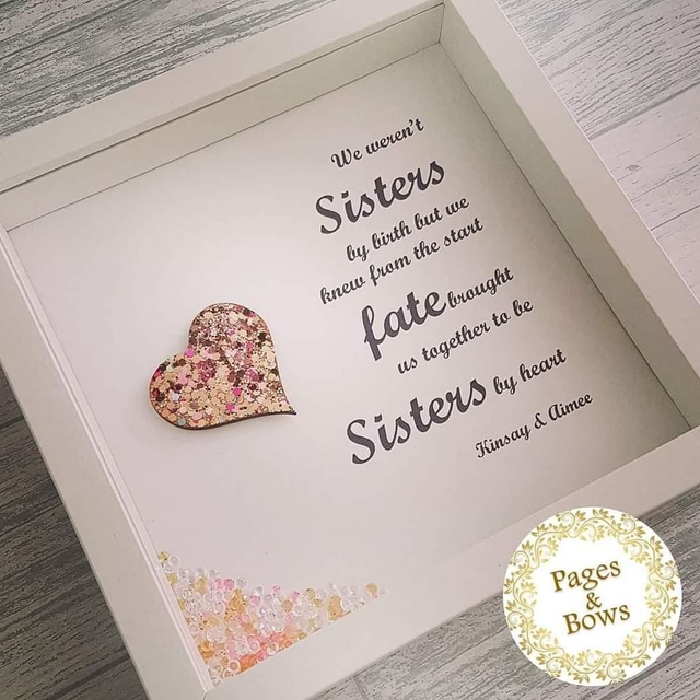 Sisters by birth | Gift for friends | Heart frame 