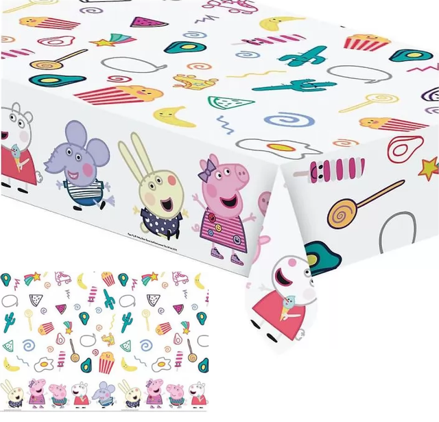 Nappe plastique Peppa Pig pour une belle décoration de table d&#039;anniversaire Peppa Pig