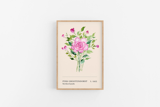 Illustration Print - Rose - collection botanique