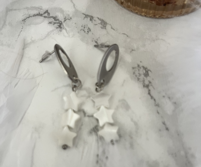 Boucles d’oreilles nacre argenté 3