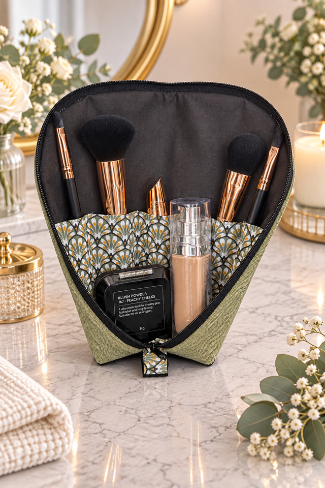 Trousse à maquillage nomade en velours   