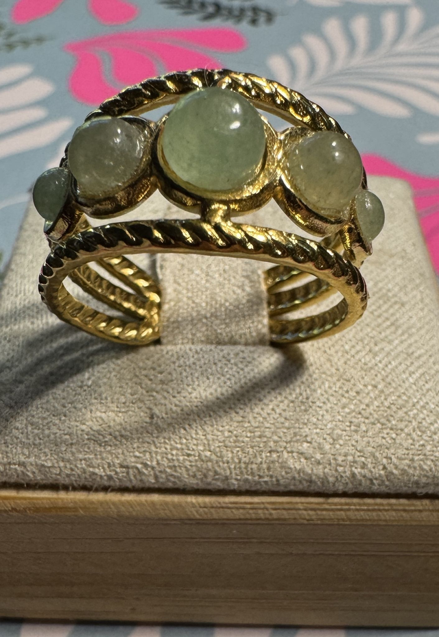 Bague réglable effet tressé Aventurine  