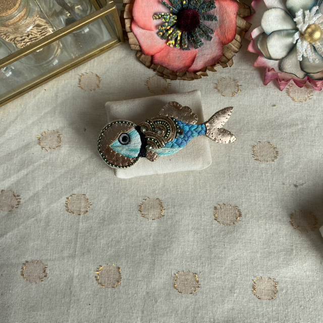 Broche poisson scaphandre