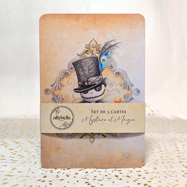 Lot de 3 cartes A6 : &quot;Mystère &amp; Magie&quot;