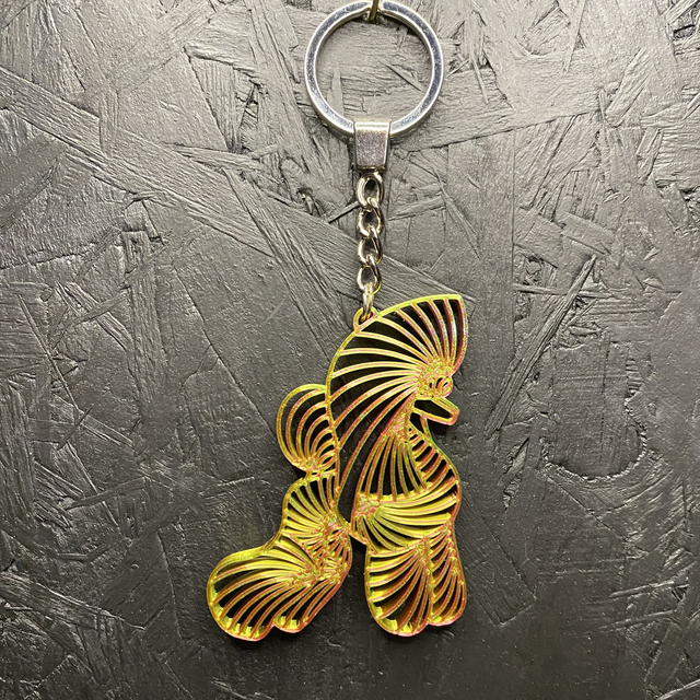 3D - Keychain Poodle Puppy Light Raspberry