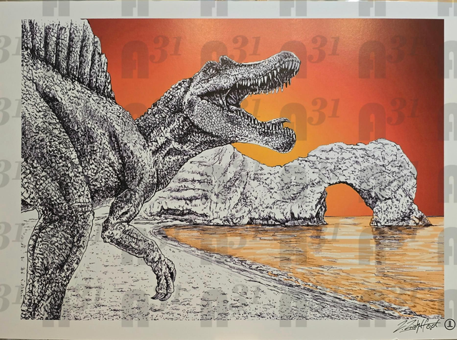 408. Jurrasic Coast. Dinosaurs at Durdle Door Prints