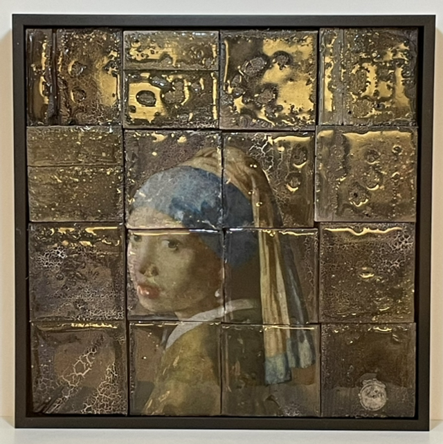 Mosaik Mädchen mit dem Perlenohrring braun - Jane Framer 