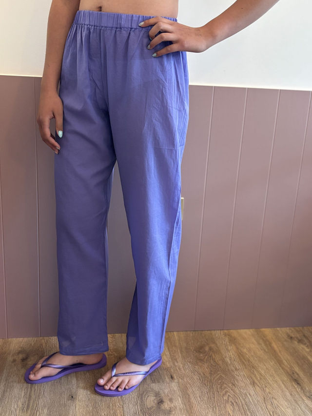 ATSL Purple Cotton Voile Pull On Pants