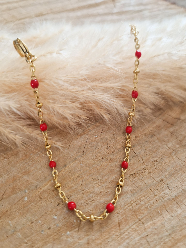 Bracelet finesse - Modèle doré et rouge