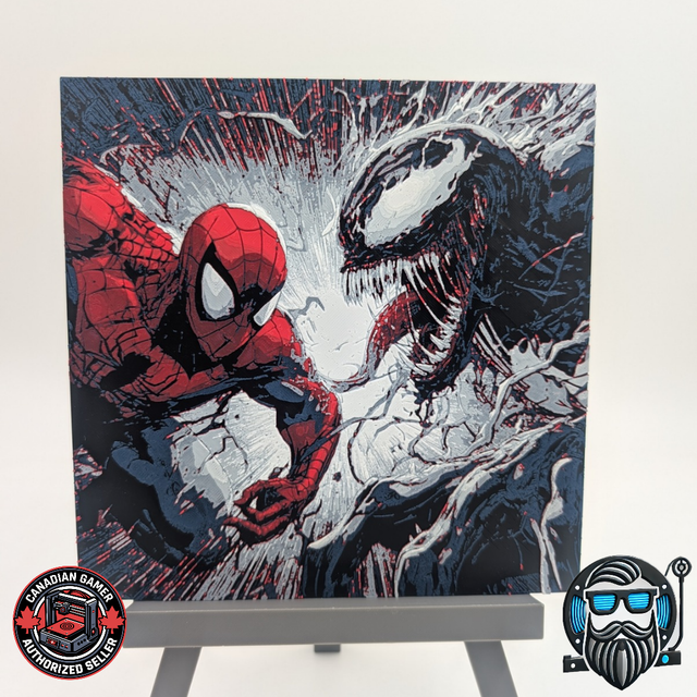 Tableau décoratif 3D Hueforge – Spider-Man vs Venom – Impression 3D PLA 200 x 200 mm