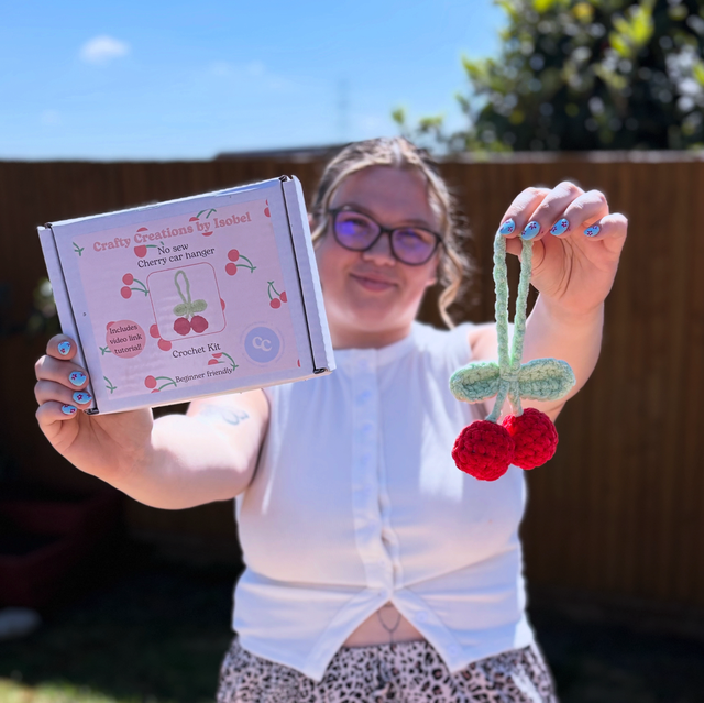 Cherry Car Hanger Crochet Kit