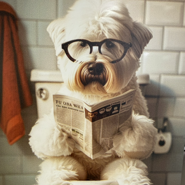 Wandbord hond Maltezer op wc 20x30