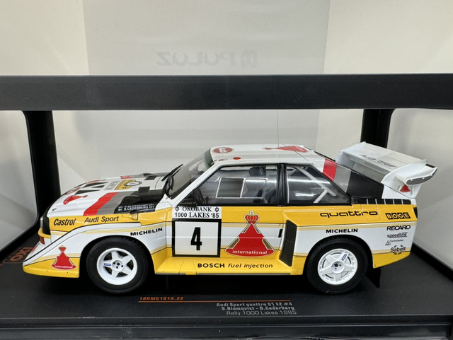 Audi Sport quattro S1 E2 #4 S. Blomquist Rally 1000 Lakes IXO 1:18