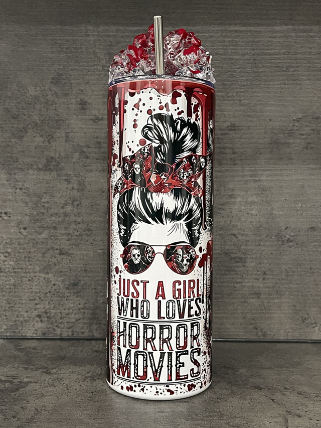 Girls Who Love Horror Movies (Black &amp; Red)