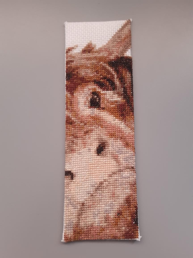 Highland cow 'Tufty' Cross stitch bookmark