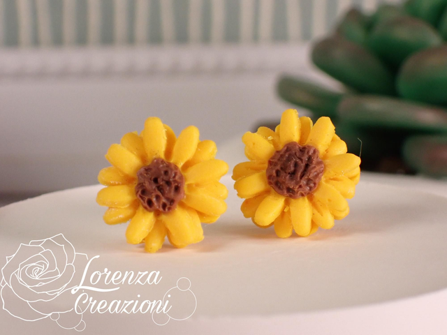 Orecchini a lobo girasole taglia L
