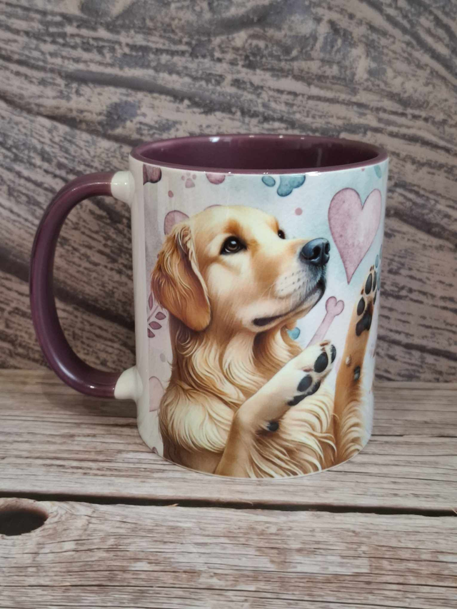 Collection Purple Mug mauve Golden Retriever