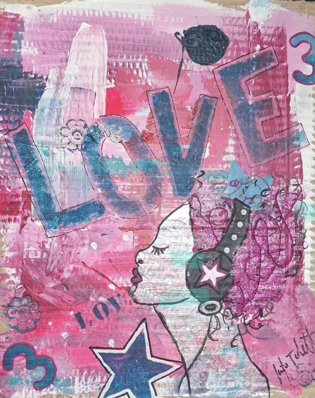  Love stencil Print