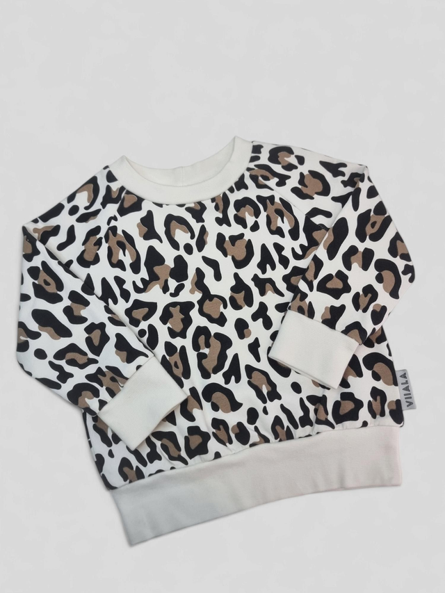 Collegepaita LEOPARD VALKOINEN 