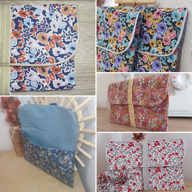 Pochette Jeannette Coton fleuri / Coton uni à personnaliser 