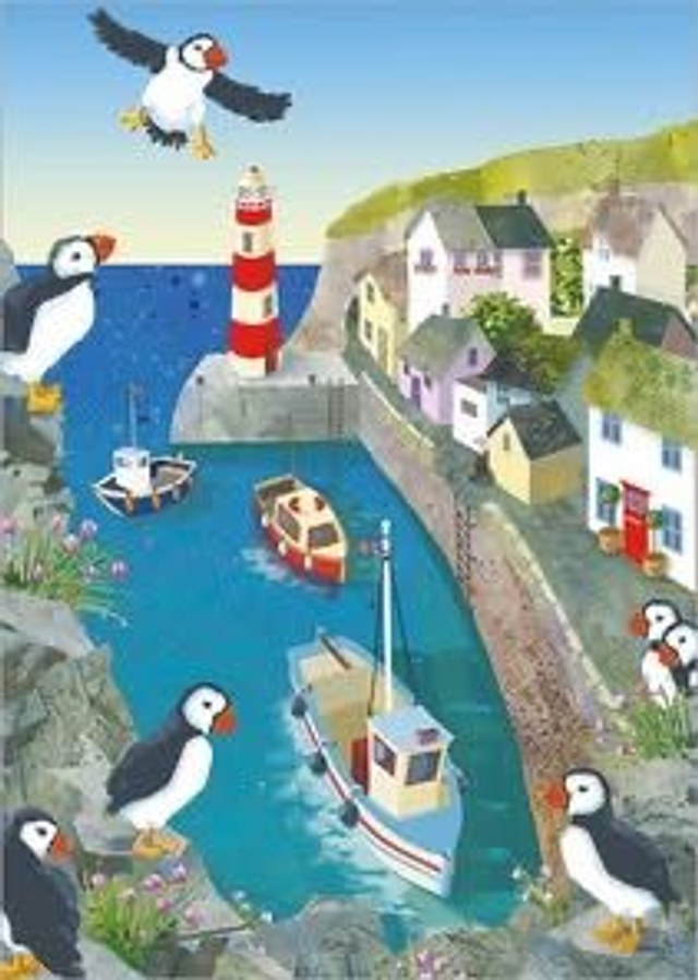 PUFFINS BY THE HARBOUR B039