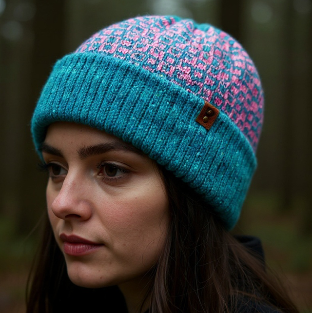 Soft Merino Wool Handmade Unisex Hat (Colour: Saltwater Taffy)
