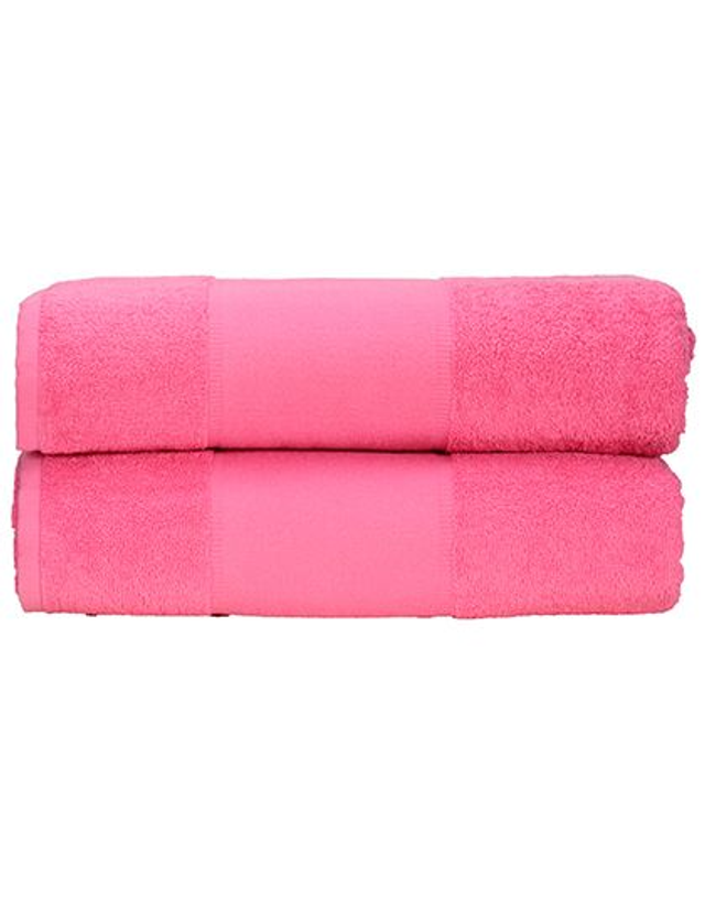Drap de bain Pink brodé avec prénom