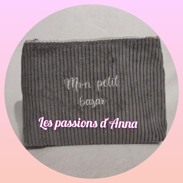 Pochette velours "Mon petit bazar"