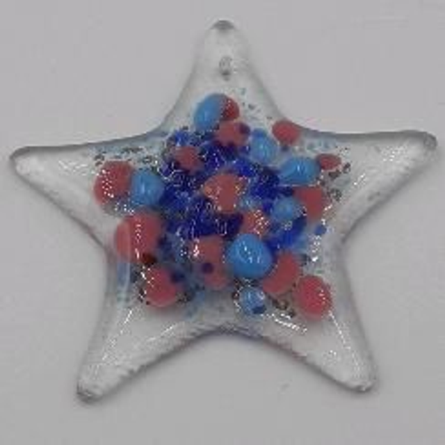 Pink &amp; blue frit star