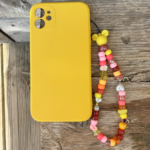 Grigri de téléphone Disney jaune &amp; rose