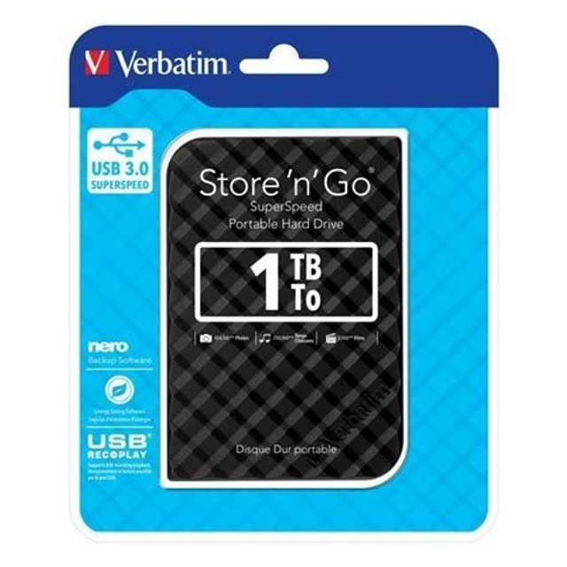 Verbatim Store 'n' Go 1TB Portable External Hard Drive