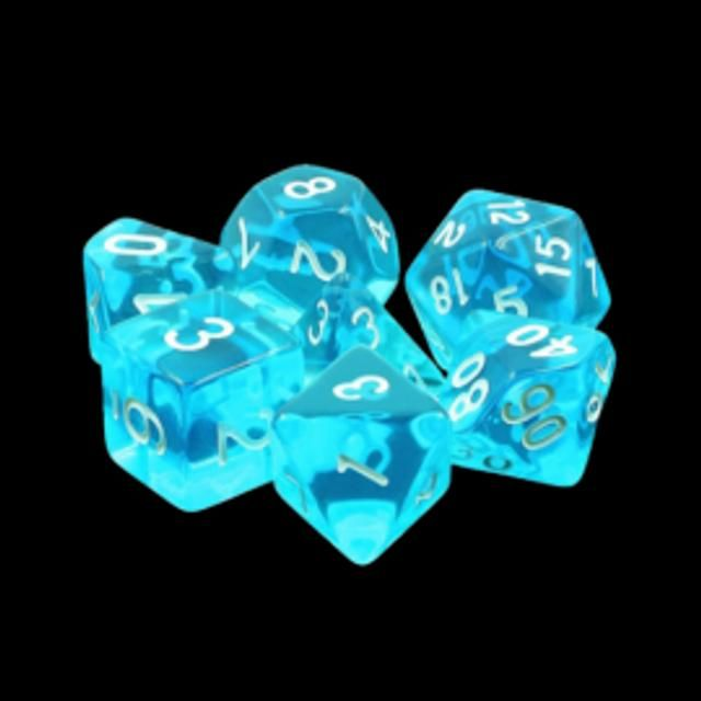 Lot 7 Dés en boîte – Gemmes Azur
