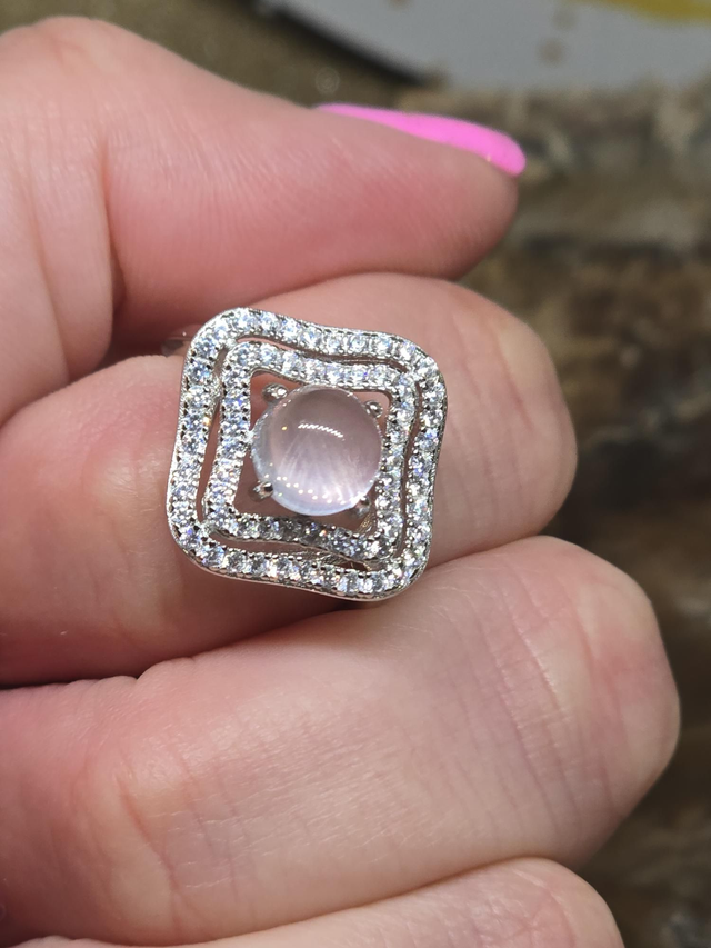 Bague Argent 925 et Quartz rose