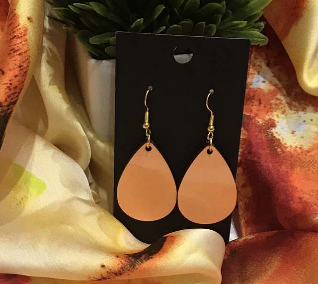 Orange Wood Dangling Earrings- SWDE05