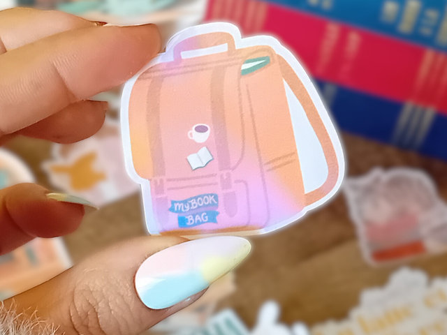 Sticker Holographique Waterproof - Sac à Dos avec Livres