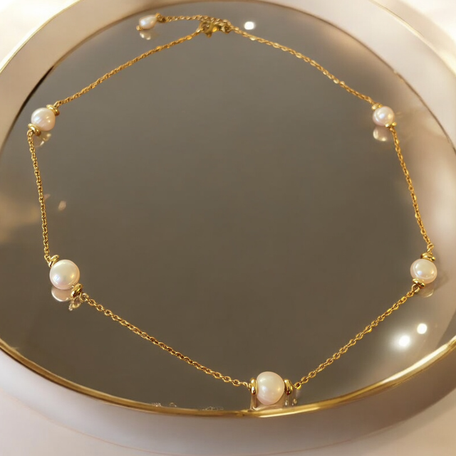 Collier chaîne en perles d'Eau Douce
