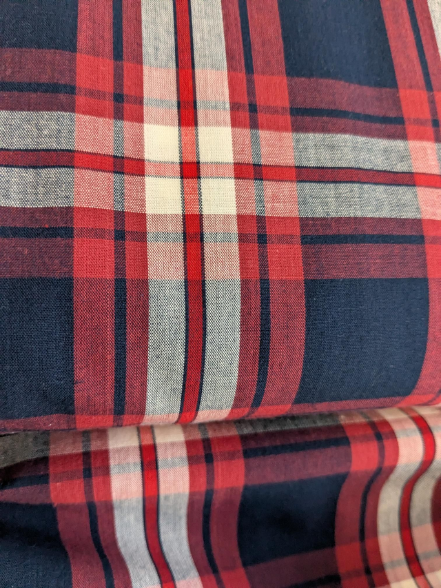 Crimson/Navy Check Cotton